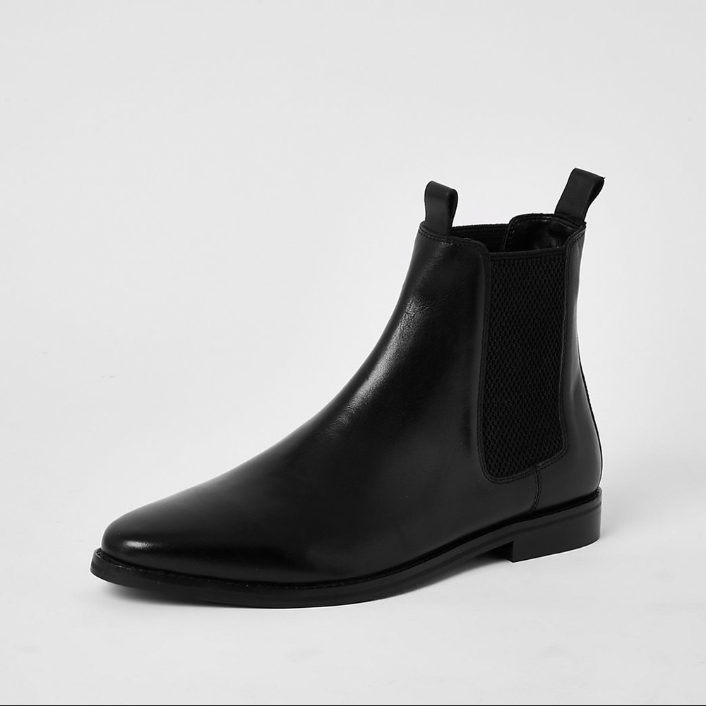 River island black leather Chelsea boots NWT